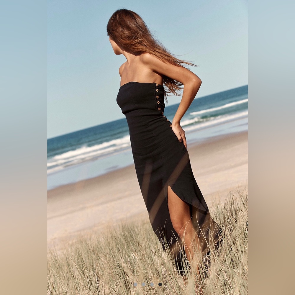 NWT Free People Made me Blush Midi in Black size Large